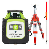 Комплект: ротационный нивелир RGK SP-100G + штатив RGK SH-170 рейка RGK LR-2